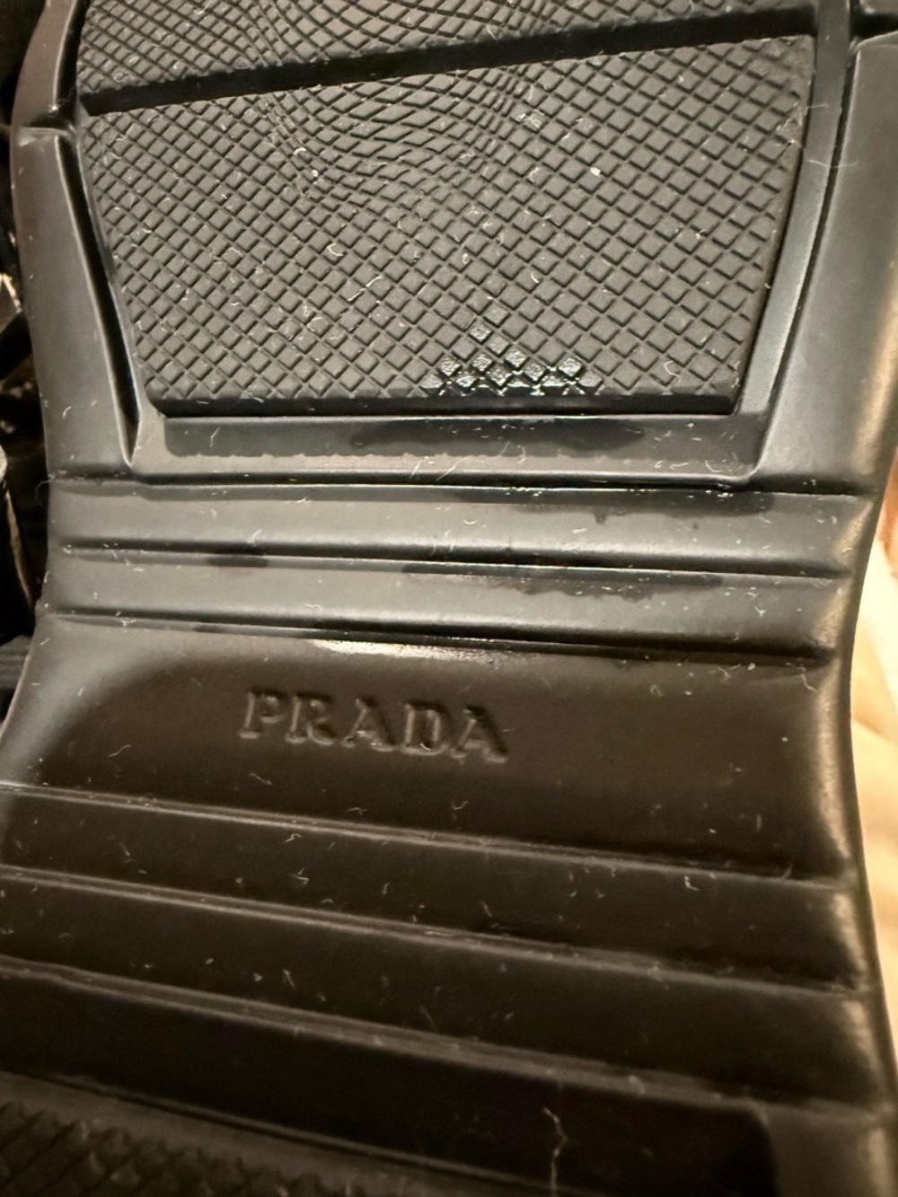 Authentic Prada Black Patent Leather High-Top Sneakers with Red Logo Tab - Picture 3 of 6